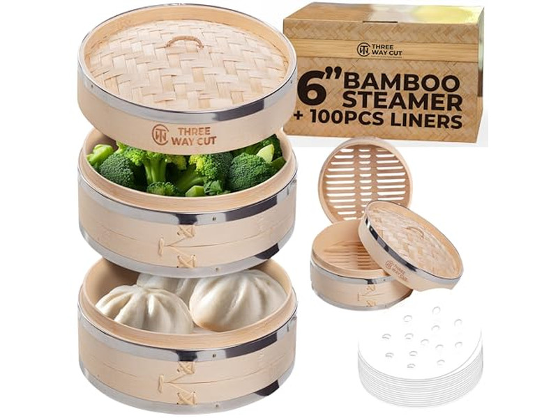 Vaporeras de Bambú para Mariscos y Dim Sum